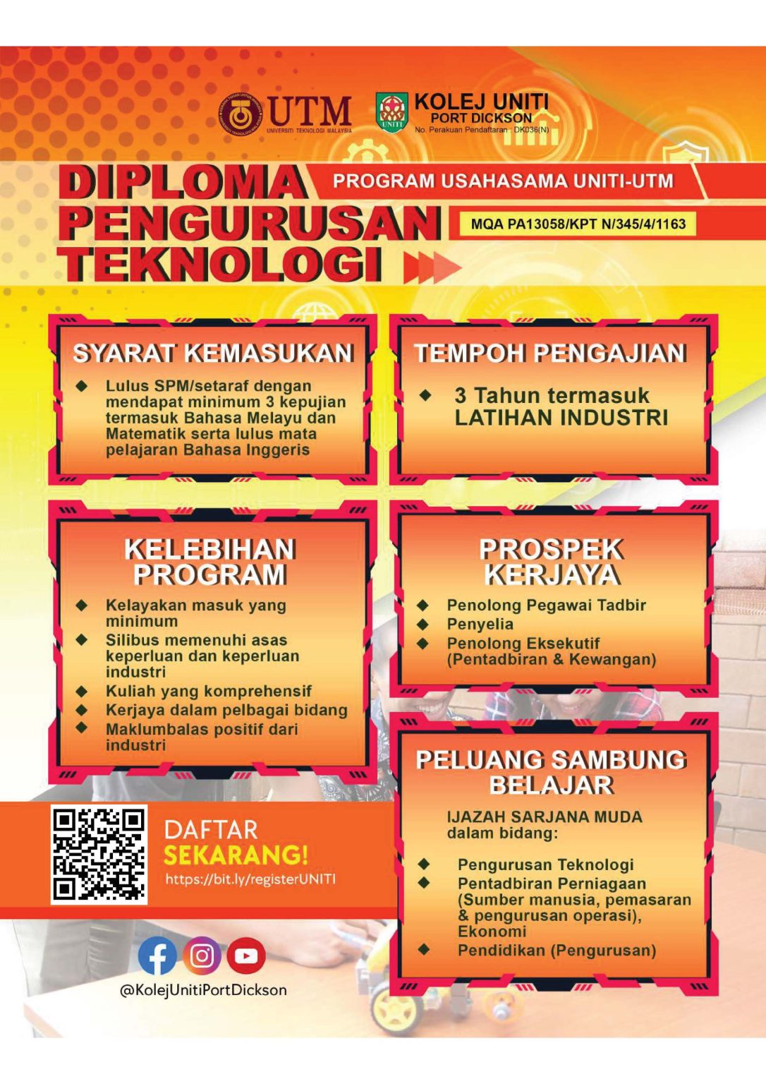 Diploma in Technology Management (UTM) - Kolej UNITI